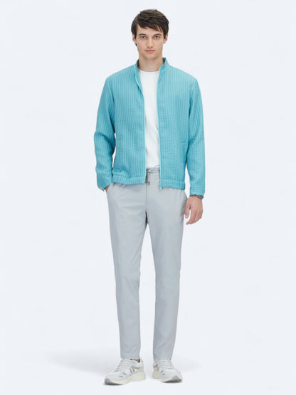 Nil Yeşili Regular Fit Dik Yaka Casual Dokuma Mont