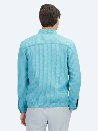 Nil Yeşili Regular Fit Dik Yaka Casual Dokuma Mont
