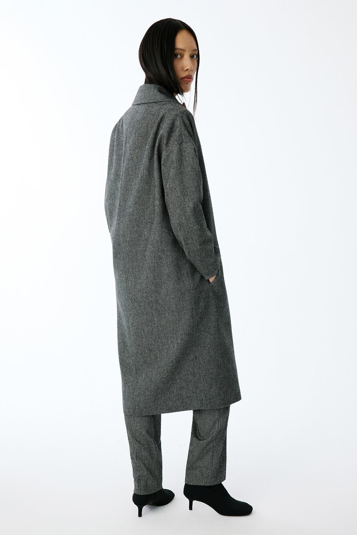 Oversize Midi Antrasit Kaban