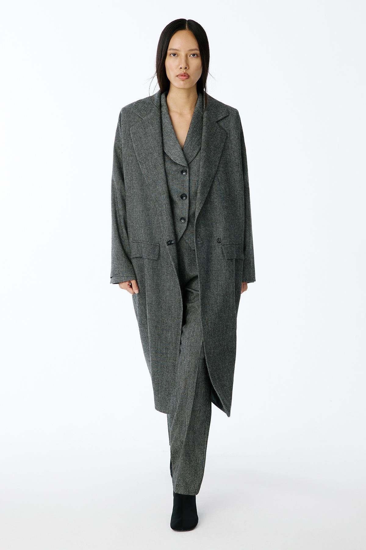 Oversize Midi Antrasit Kaban