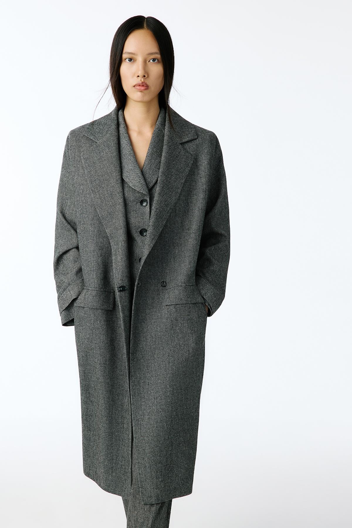 Oversize Midi Antrasit Kaban