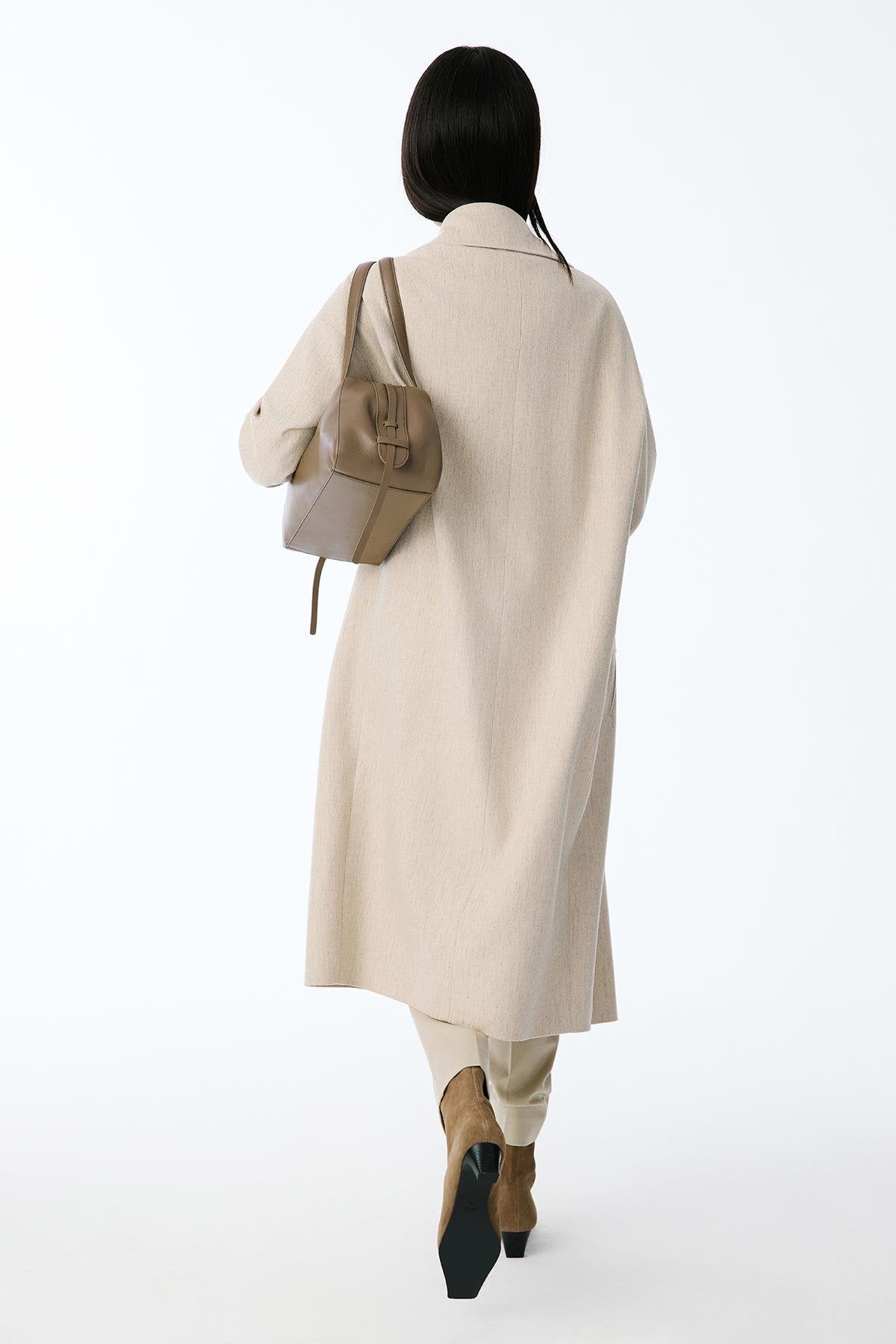 Oversize Midi Bej Kaban