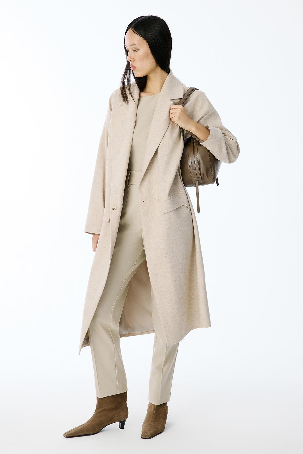 Oversize Midi Bej Kaban