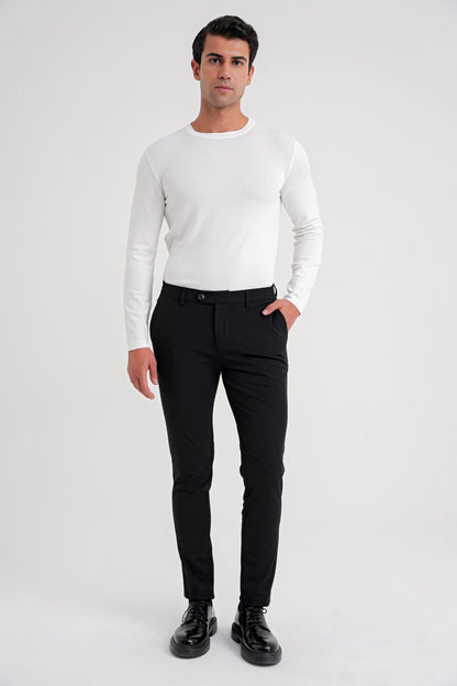 P 1173 Pantolon Comfort Siyah-1 Casual