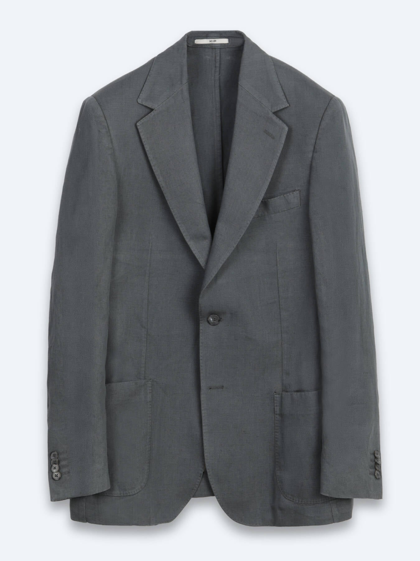 Petrol Düz Modern Fit Keten Karışımlı Ceket