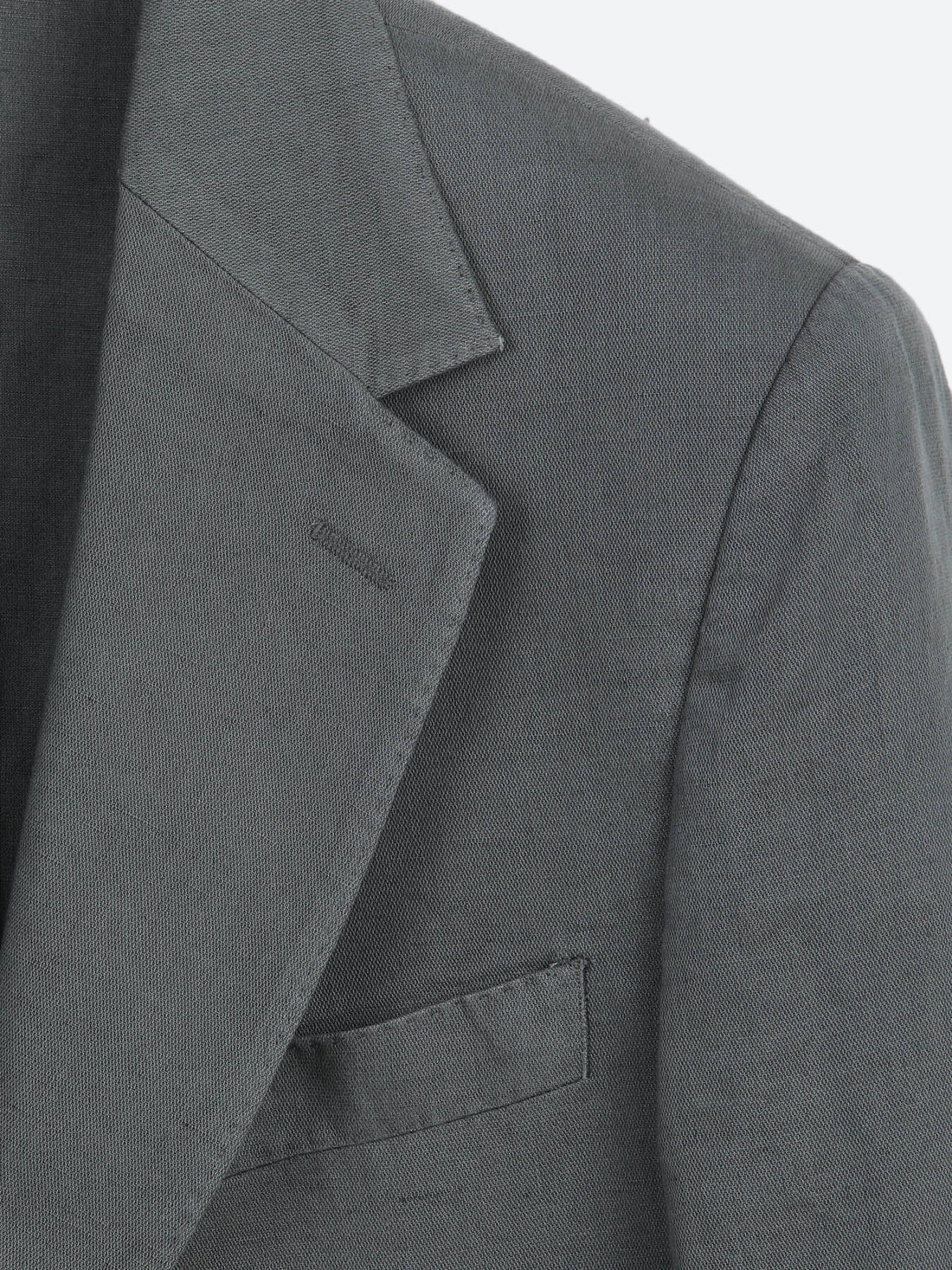Petrol Düz Modern Fit Keten Karışımlı Ceket