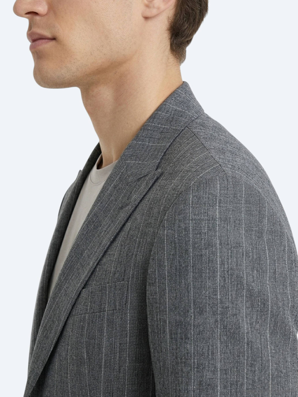Petrol Modern Fit Keten Karışımlı Ceket