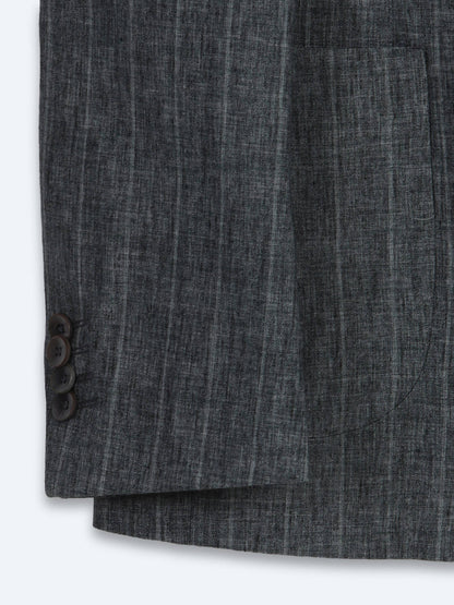 Petrol Modern Fit Keten Karışımlı Ceket
