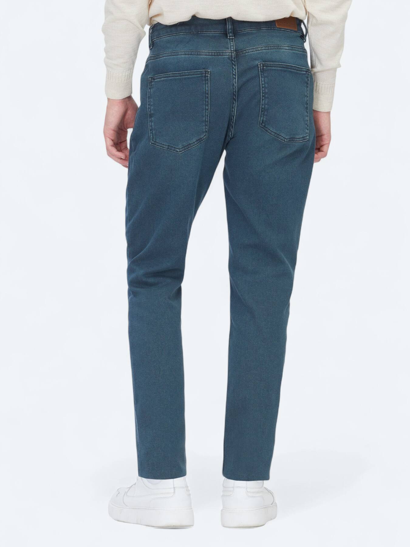 Petrol Slim Fit Denim Pamuk Karışımlı Pantolon