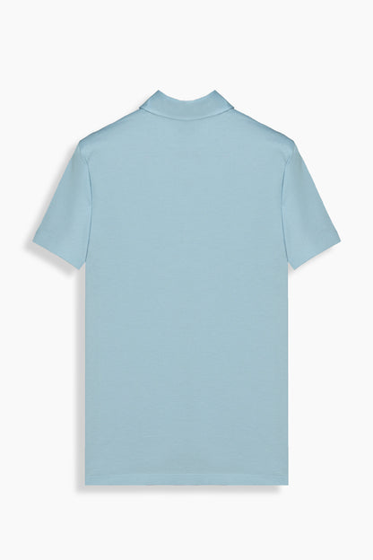 Regular Fit Polo Yaka Pamuklu Mavi Tişört