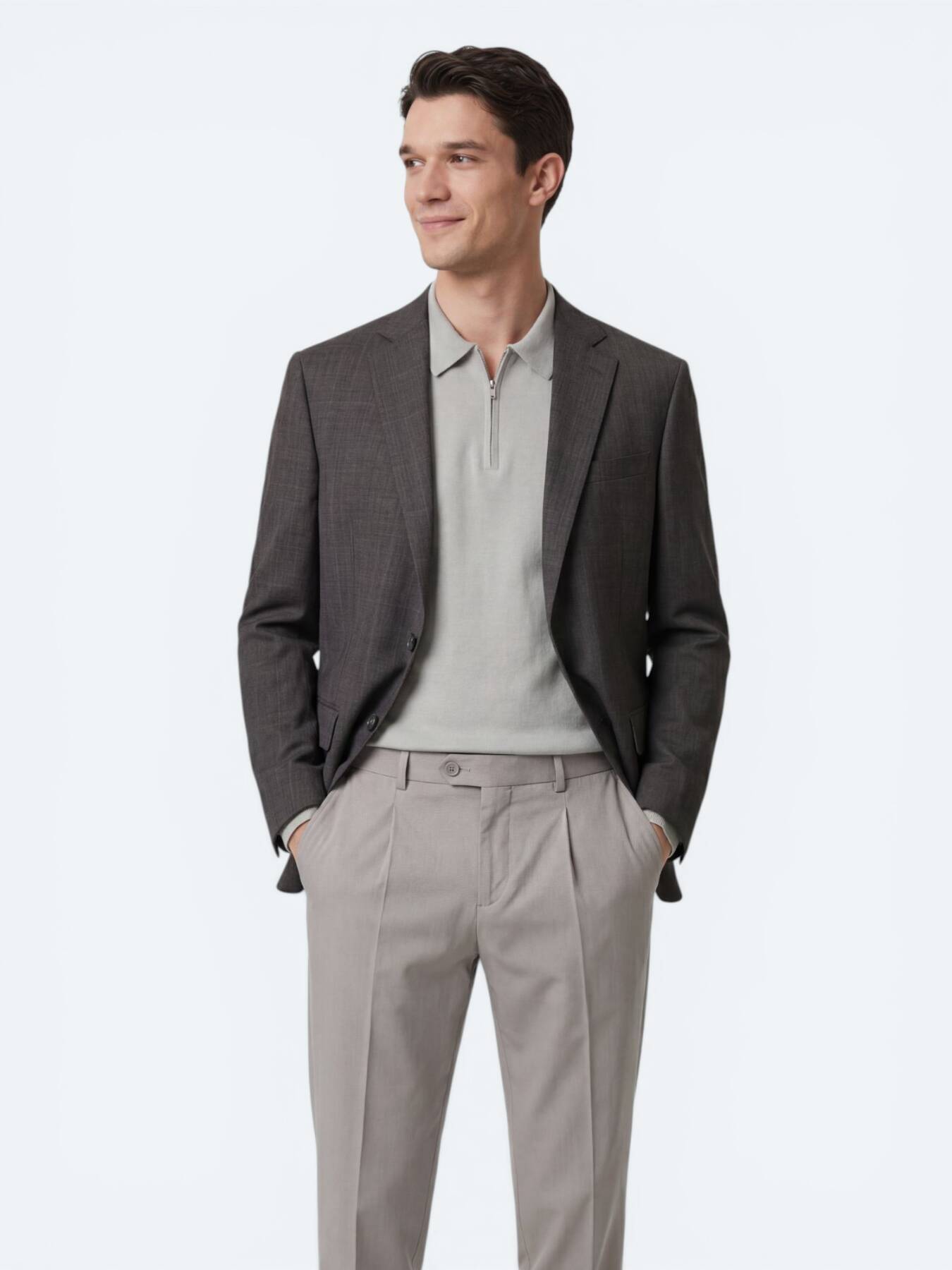 Renkli Mikro Modern Fit Yün Karışımlı Ceket