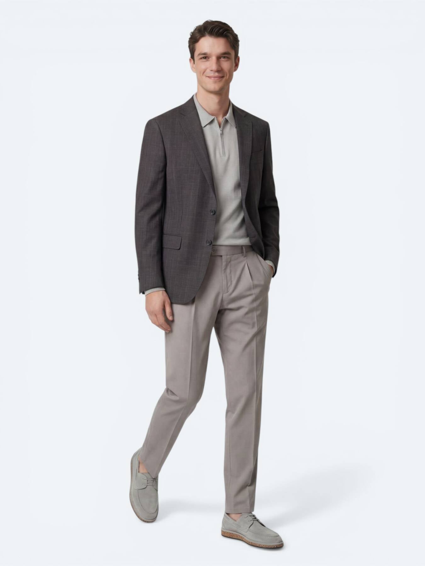 Renkli Mikro Modern Fit Yün Karışımlı Ceket