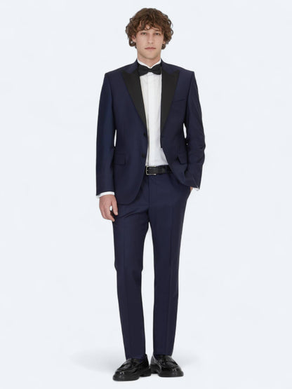 Saks Düz Slim Fit Çıkarılabilir Kruvaze Yaka Prinç Smokin Takım Elbise