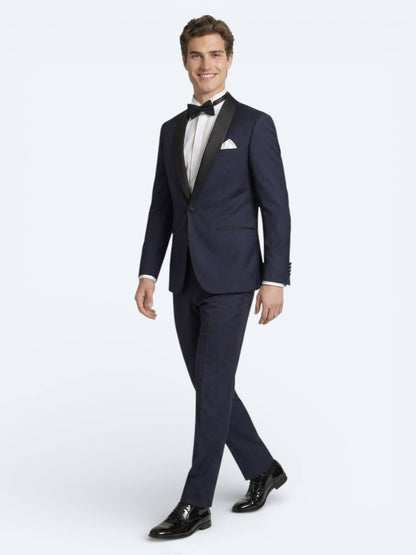 Saks Düz Slim Fit Şal Yaka Dokuma Smokin Takım Elbise