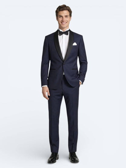 Saks Düz Slim Fit Şal Yaka Dokuma Smokin Takım Elbise