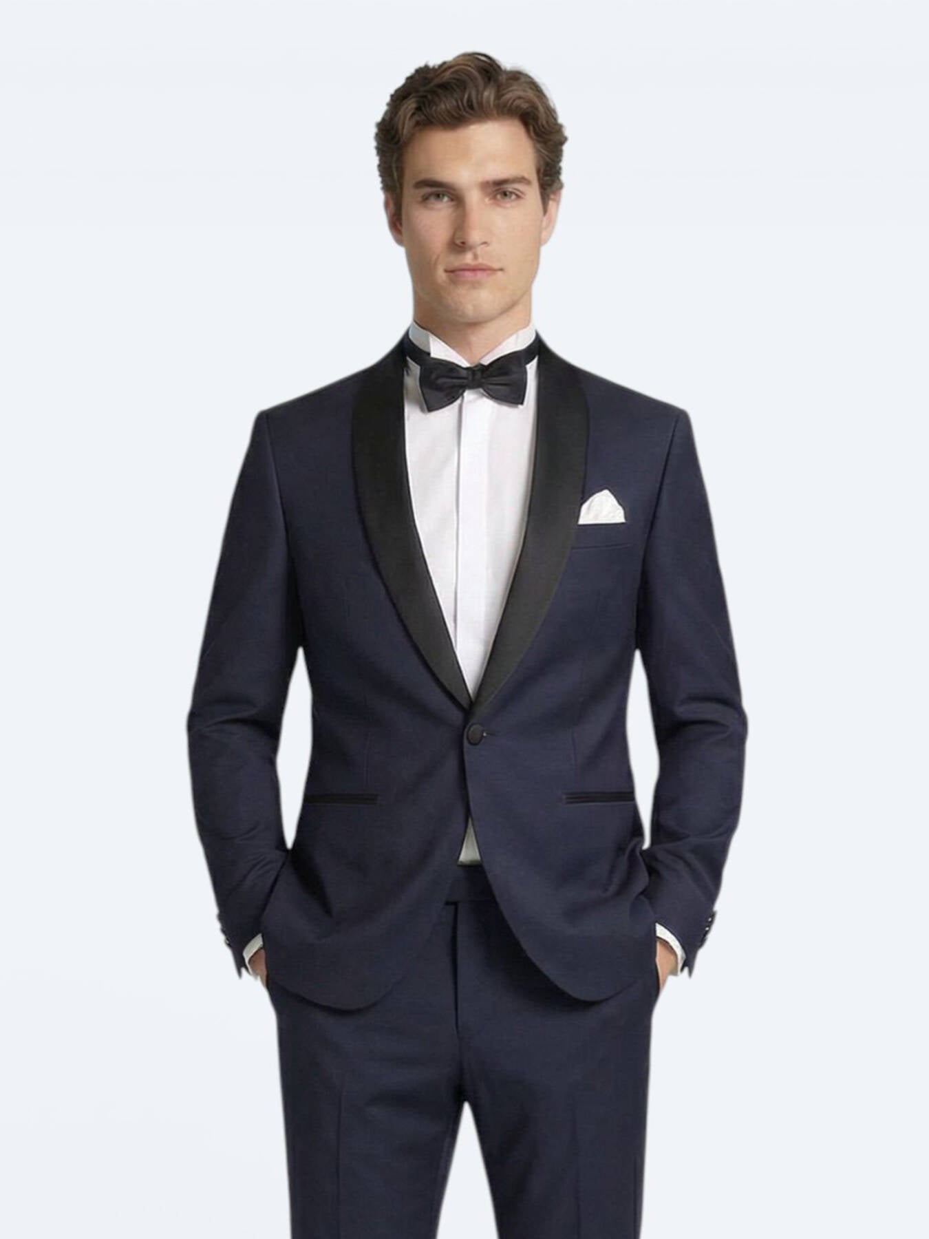 Saks Düz Slim Fit Şal Yaka Dokuma Smokin Takım Elbise