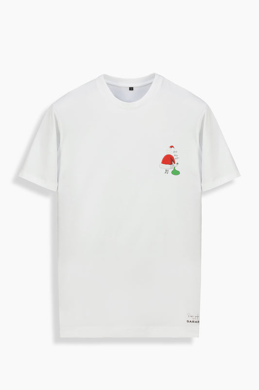 Santa O Yaka Regular Fit Beyaz Tişört