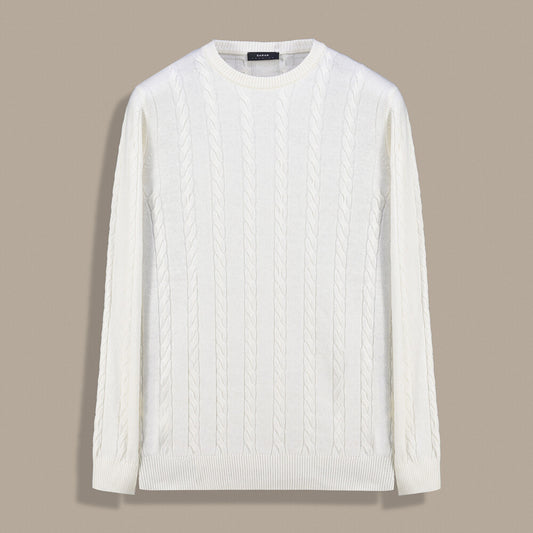 Bisiklet Yaka Örgü Desen Ekru Triko