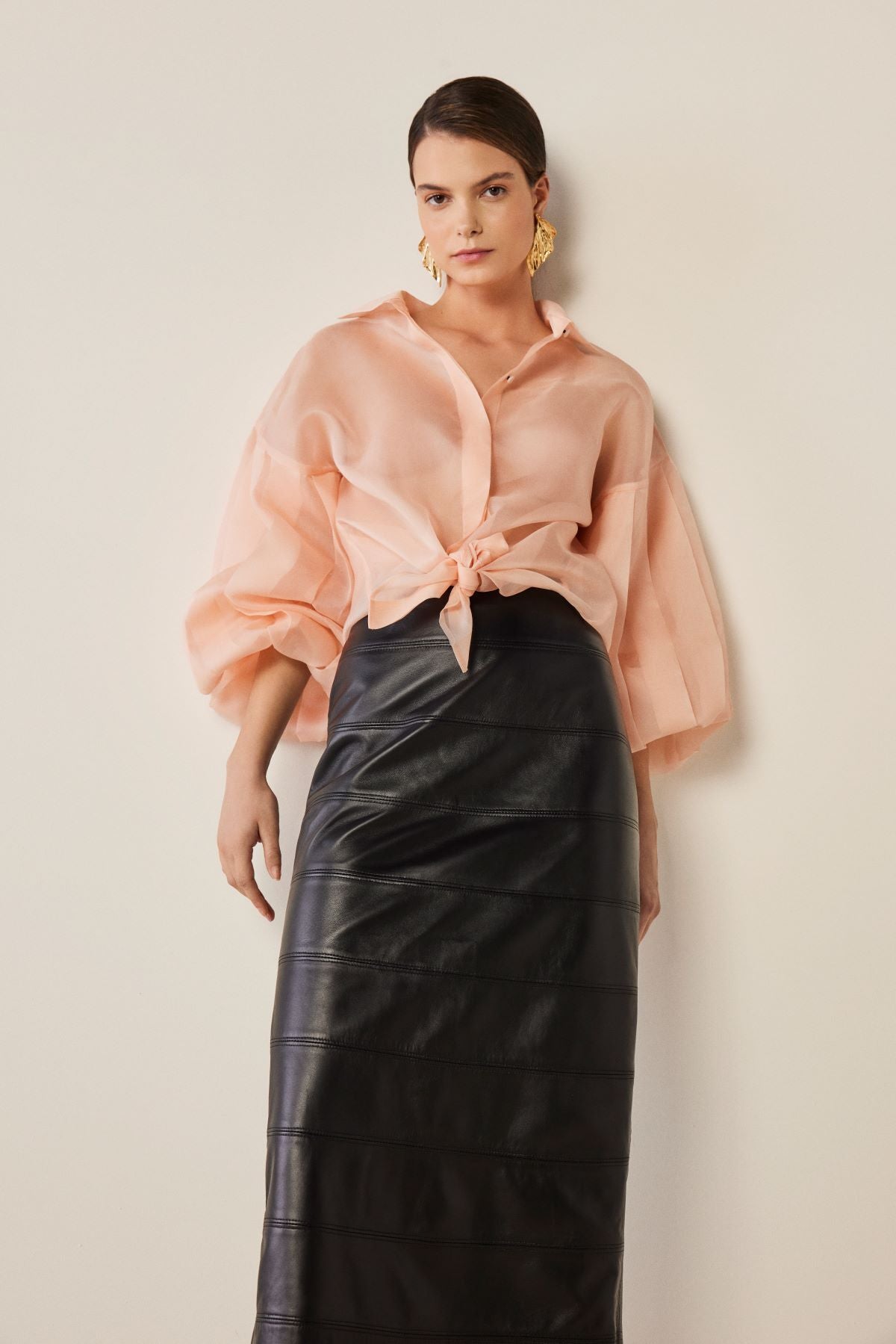 Priv Siyah Deri Etek