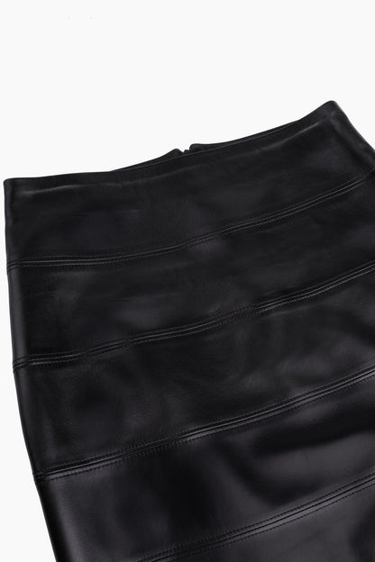 Priv Siyah Deri Etek