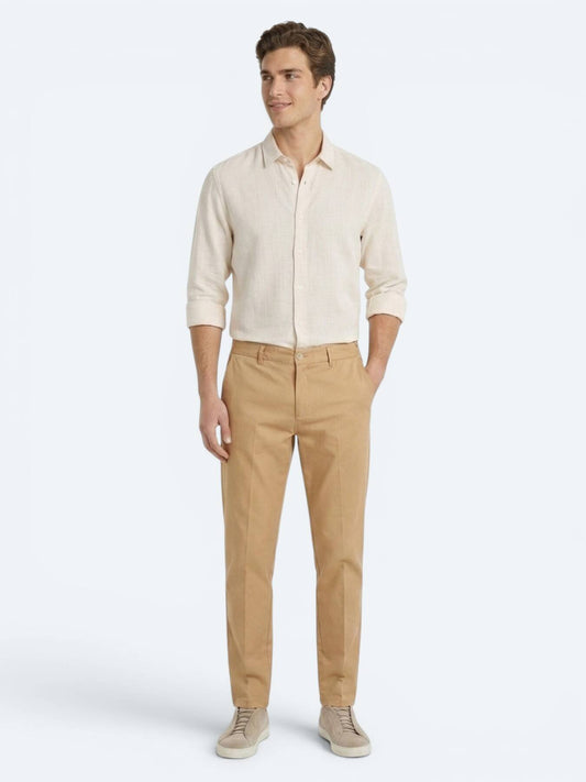 Sarı Kumaş Jogging Fit Casual Pantolon