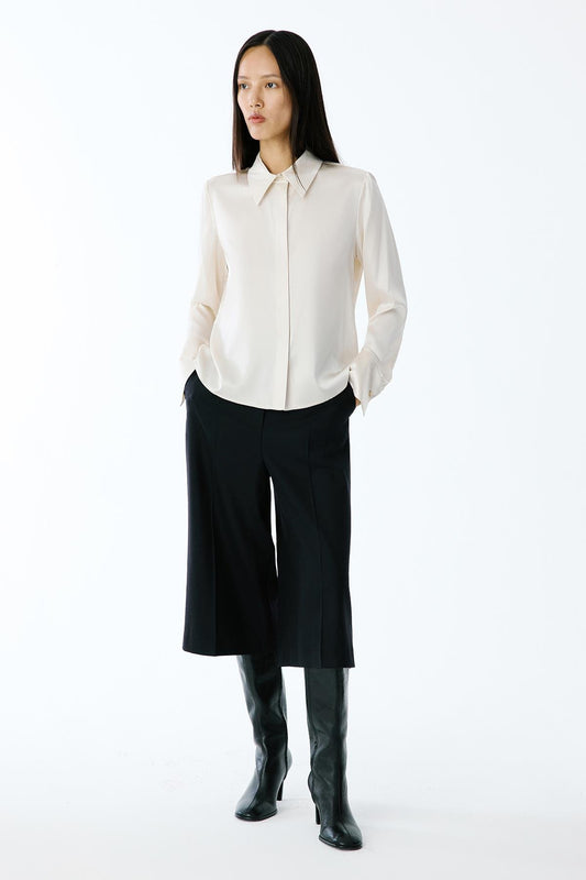 Şık Manşetli Uzun Kollu Bej Gömlek