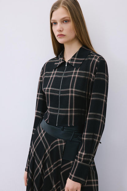 Sim Ekoseli Siyah Gömlek