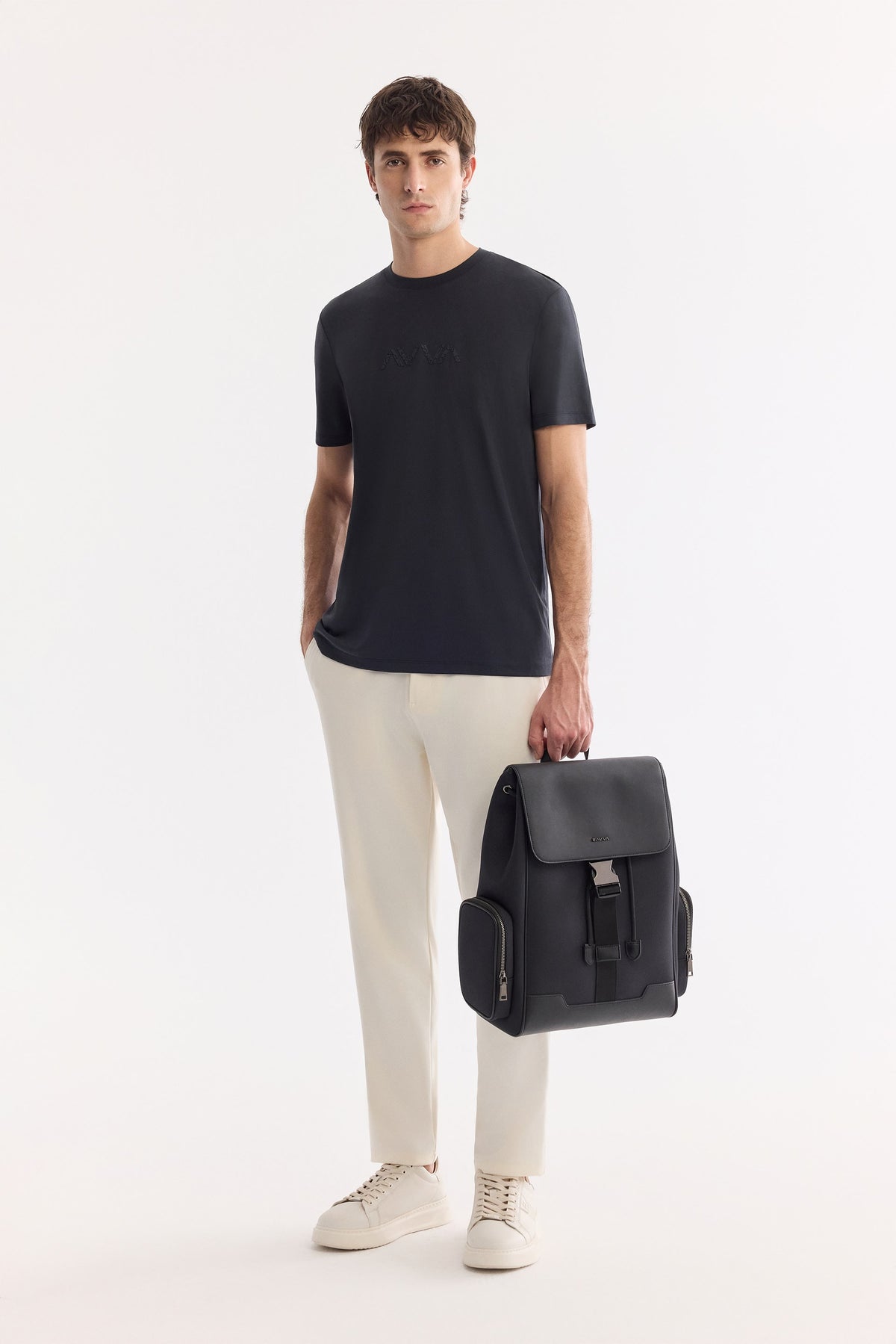 Siyah Bisiklet Yaka Modal Karışımlı Soft Touch T-shirt