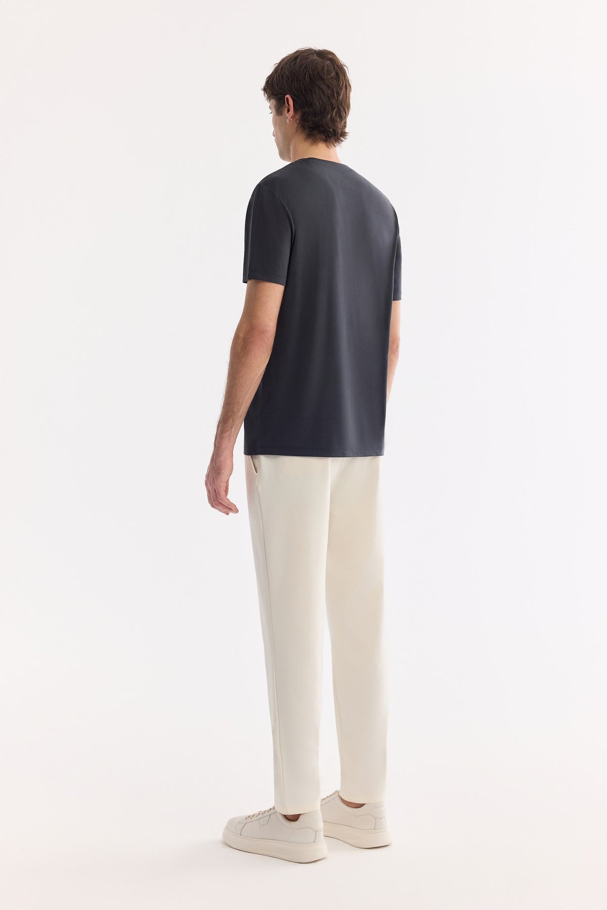 Siyah Bisiklet Yaka Modal Karışımlı Soft Touch T-shirt
