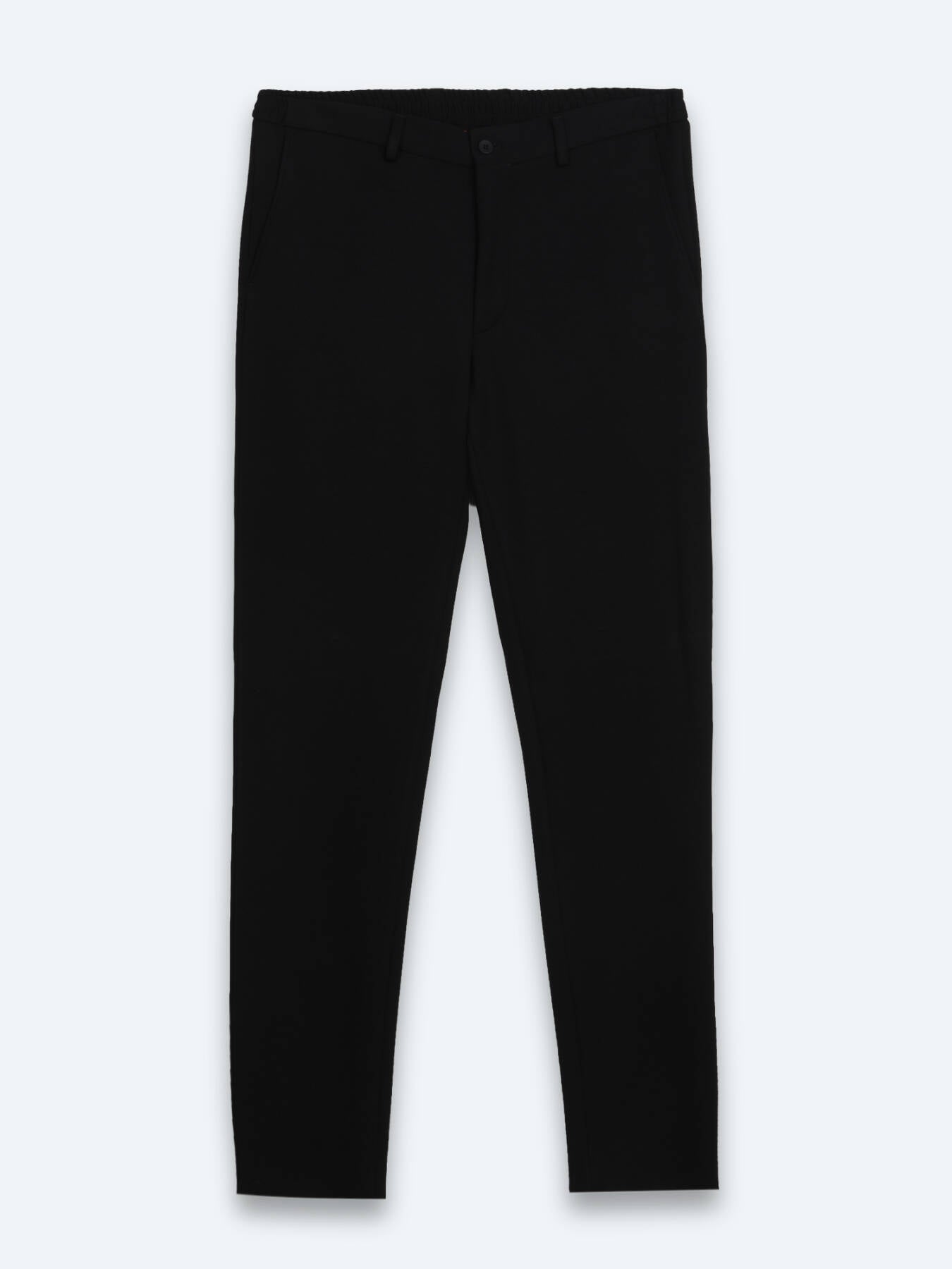 Siyah Çizgili Modern Fit Örme Takım Elbise