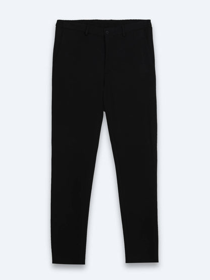 Siyah Çizgili Modern Fit Örme Takım Elbise