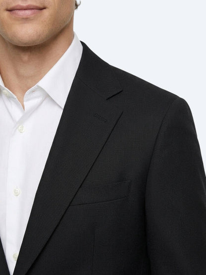 Siyah Çizgili Modern Fit Pamuk Karışımlı Örme Takım Elbise