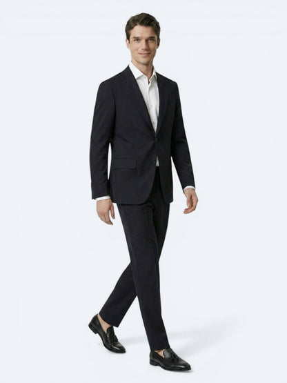 Siyah Çizgili Modern Fit Takım Elbise