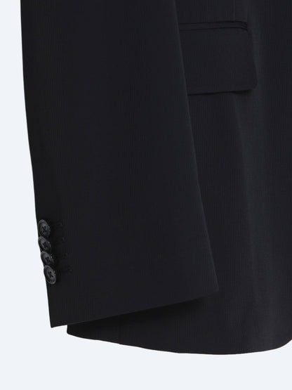 Siyah Çizgili Modern Fit Takım Elbise