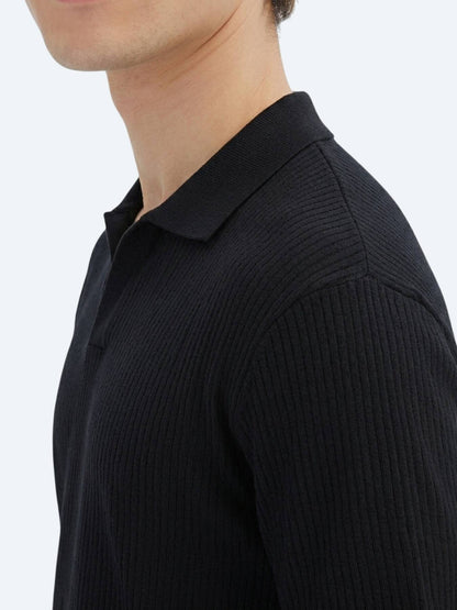 Siyah Çizgili Polo Yaka %100 Pamuk T-shirt