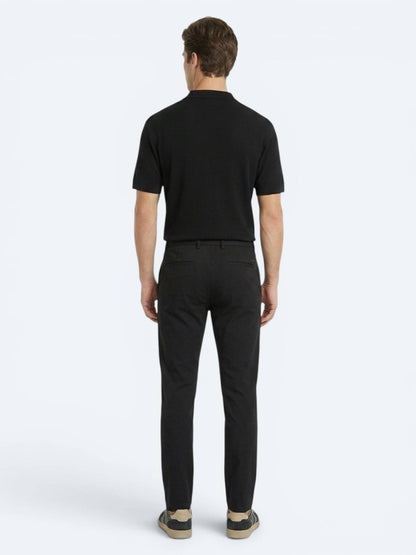 Siyah Çizgili Polo Yaka %100 Pamuk T-shirt