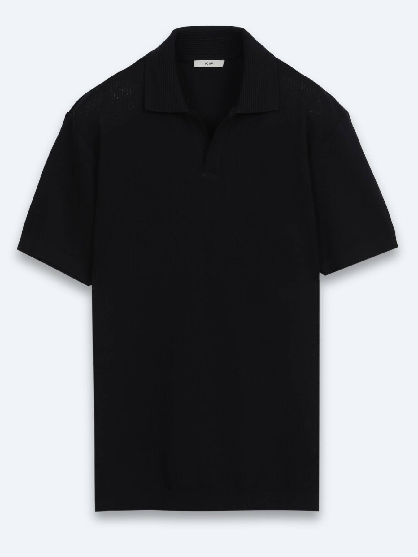Siyah Çizgili Polo Yaka %100 Pamuk T-shirt