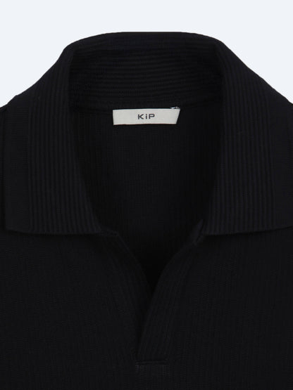 Siyah Çizgili Polo Yaka %100 Pamuk T-shirt
