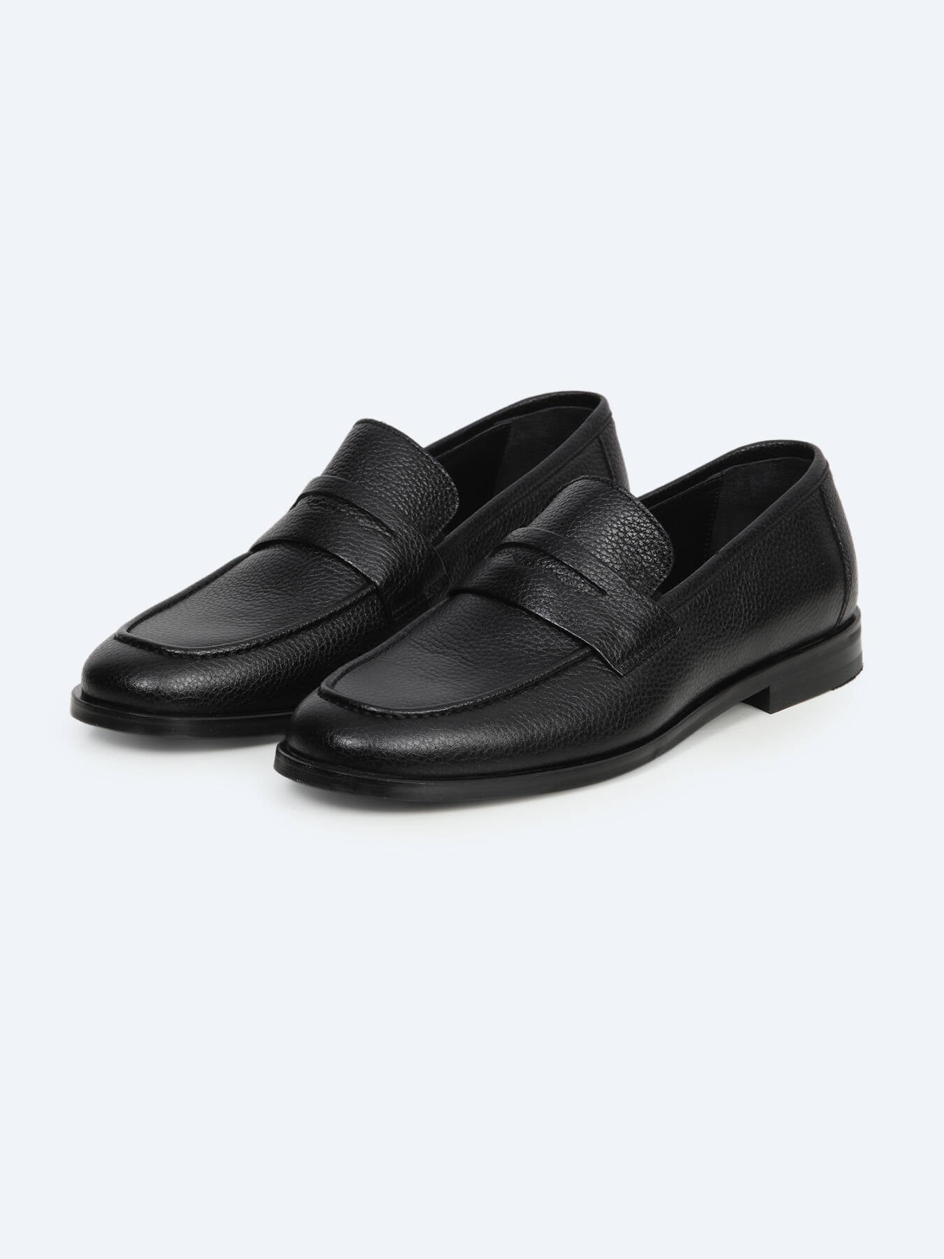 Siyah Deri Klasik Loafer