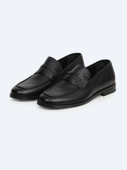 Siyah Deri Klasik Loafer