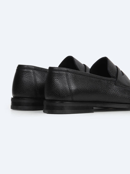 Siyah Deri Klasik Loafer