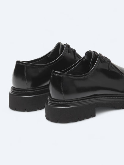 Siyah Deri Smart Casual Ayakkabı