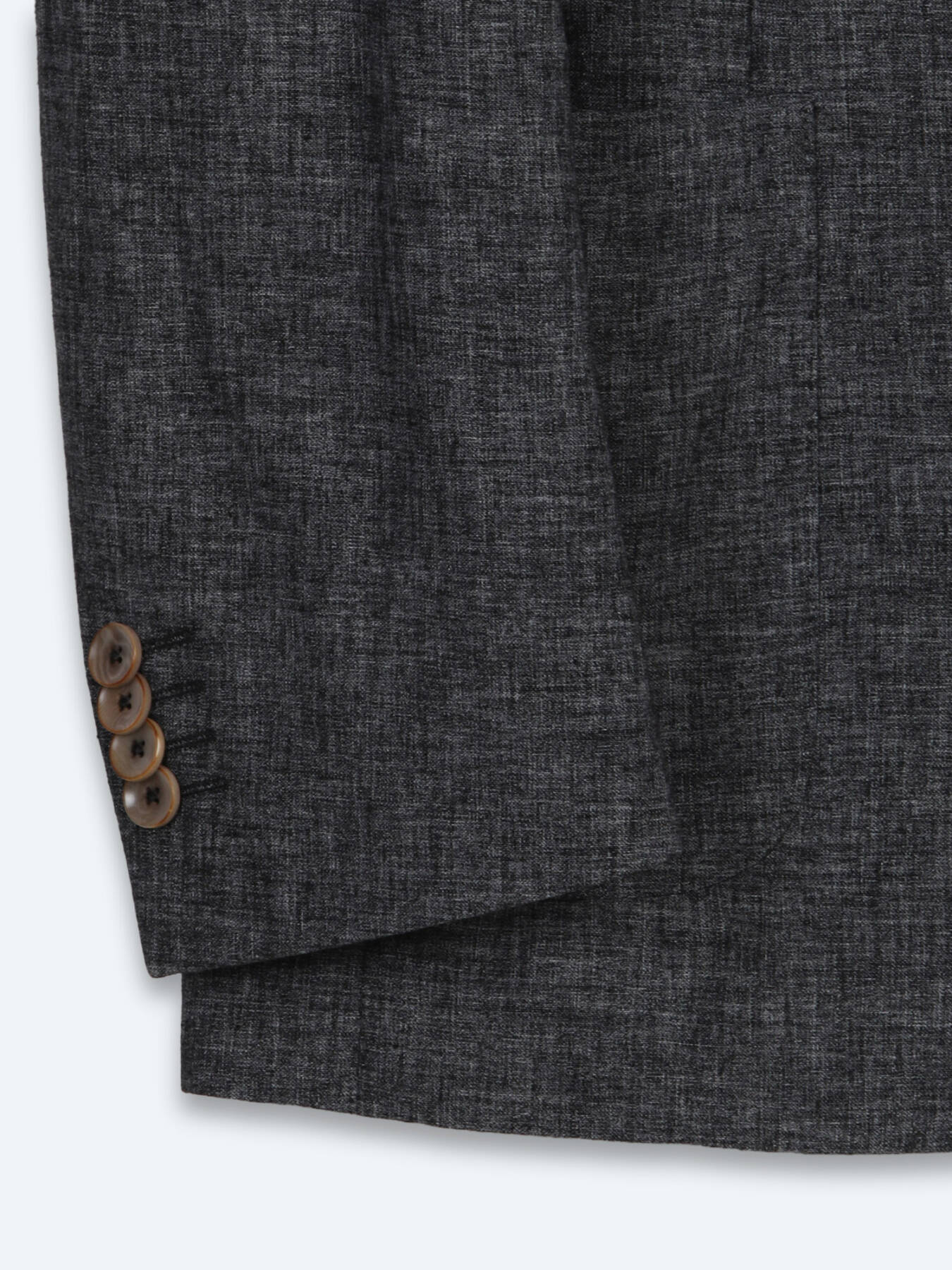 Siyah Desenli Modern Fit Keten Karışımlı Takım Elbise