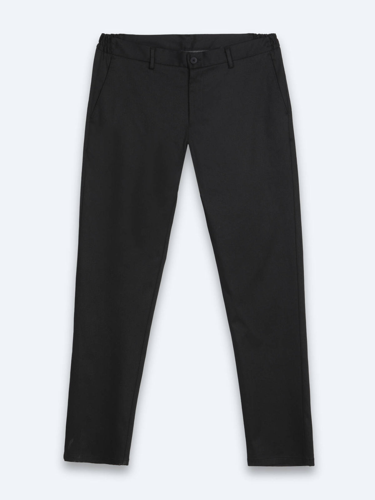 Siyah Dokuma Jogging Fit Casual Pamuk Karışımlı Pantolon