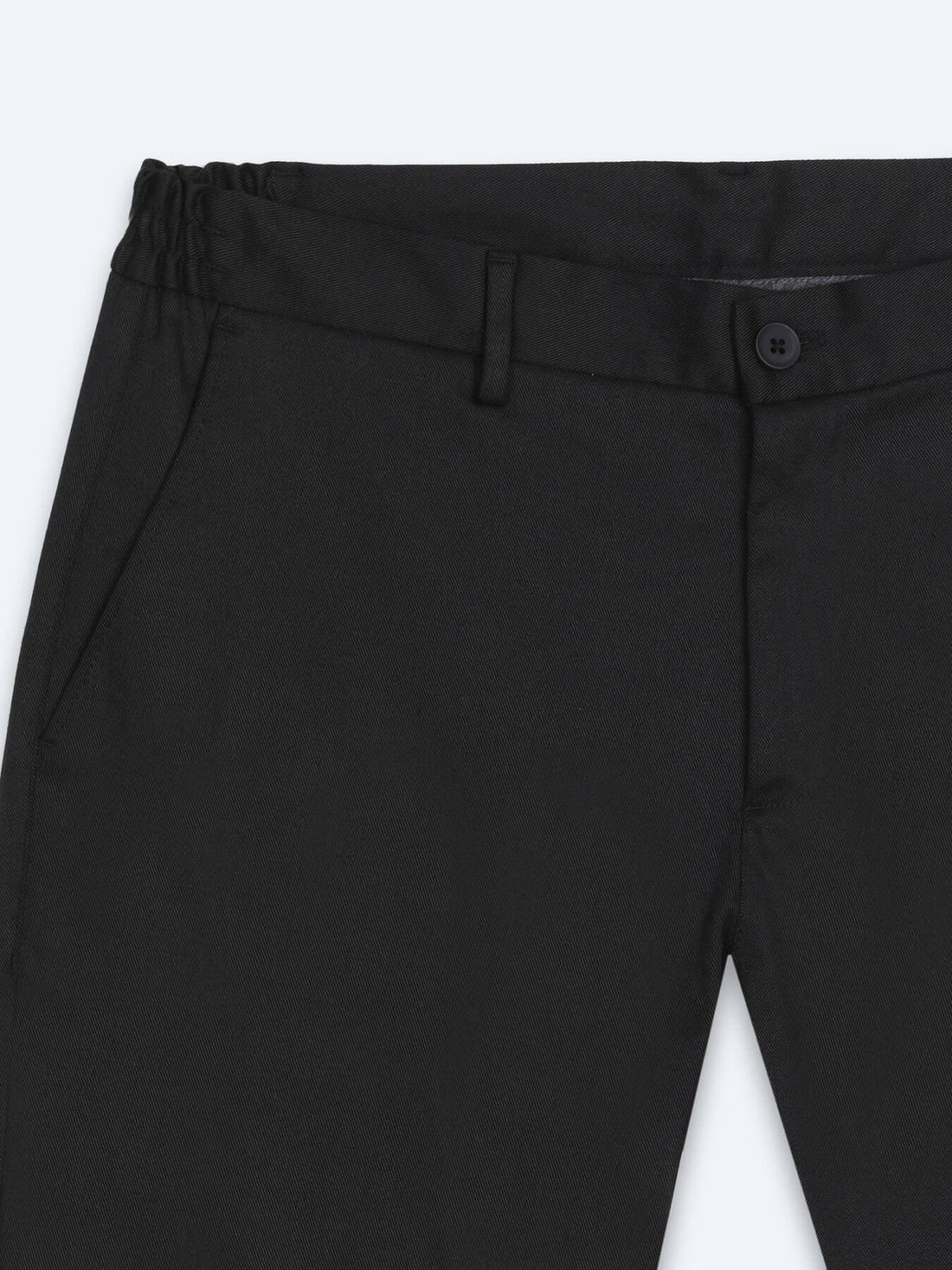 Siyah Dokuma Jogging Fit Casual Pamuk Karışımlı Pantolon
