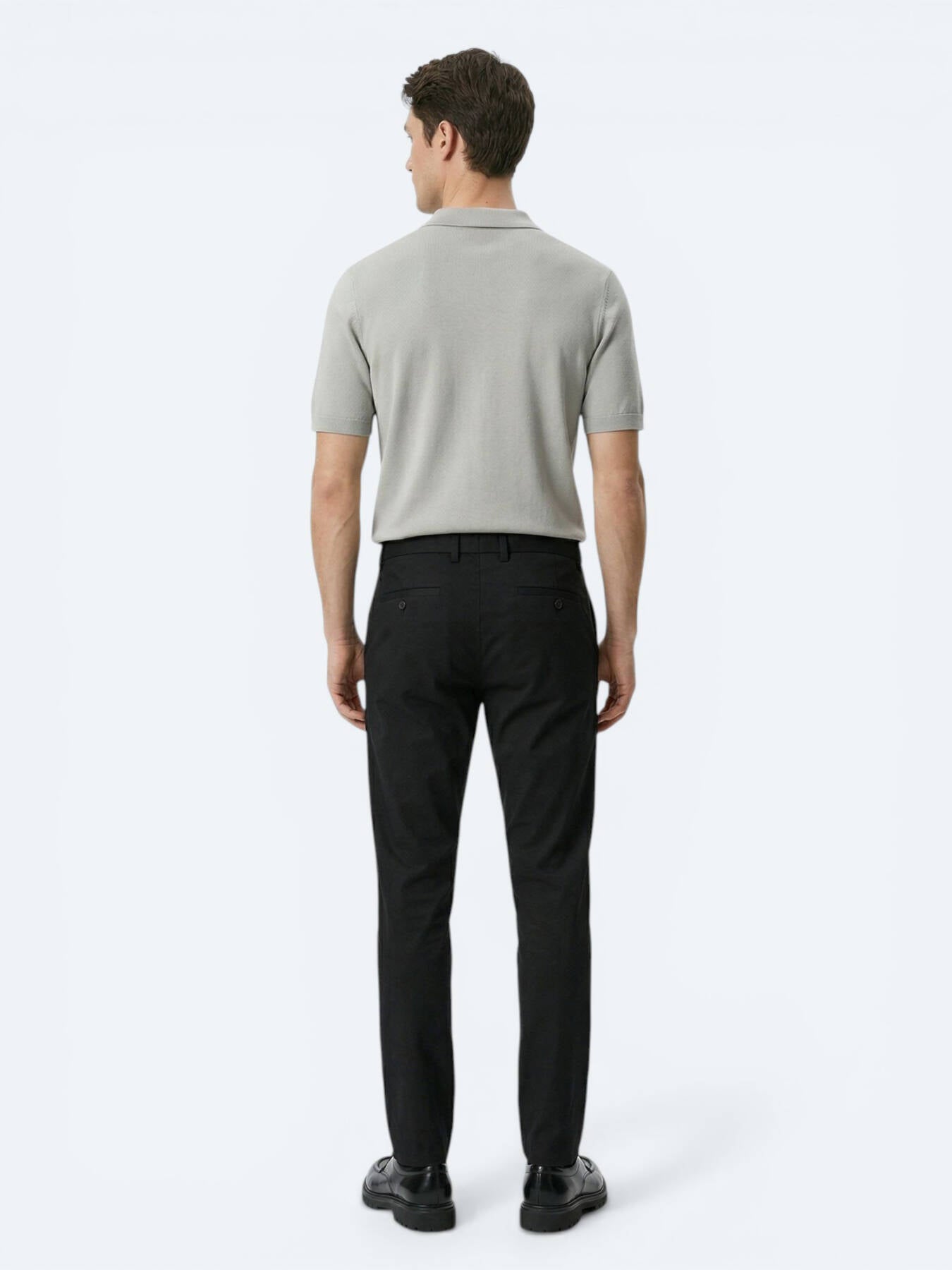 Siyah Dokuma Jogging Fit Casual Pamuk Karışımlı Pantolon