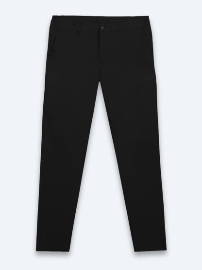 Siyah Dokuma Jogging Fit Casual Pamuk Karışımlı Pantolon