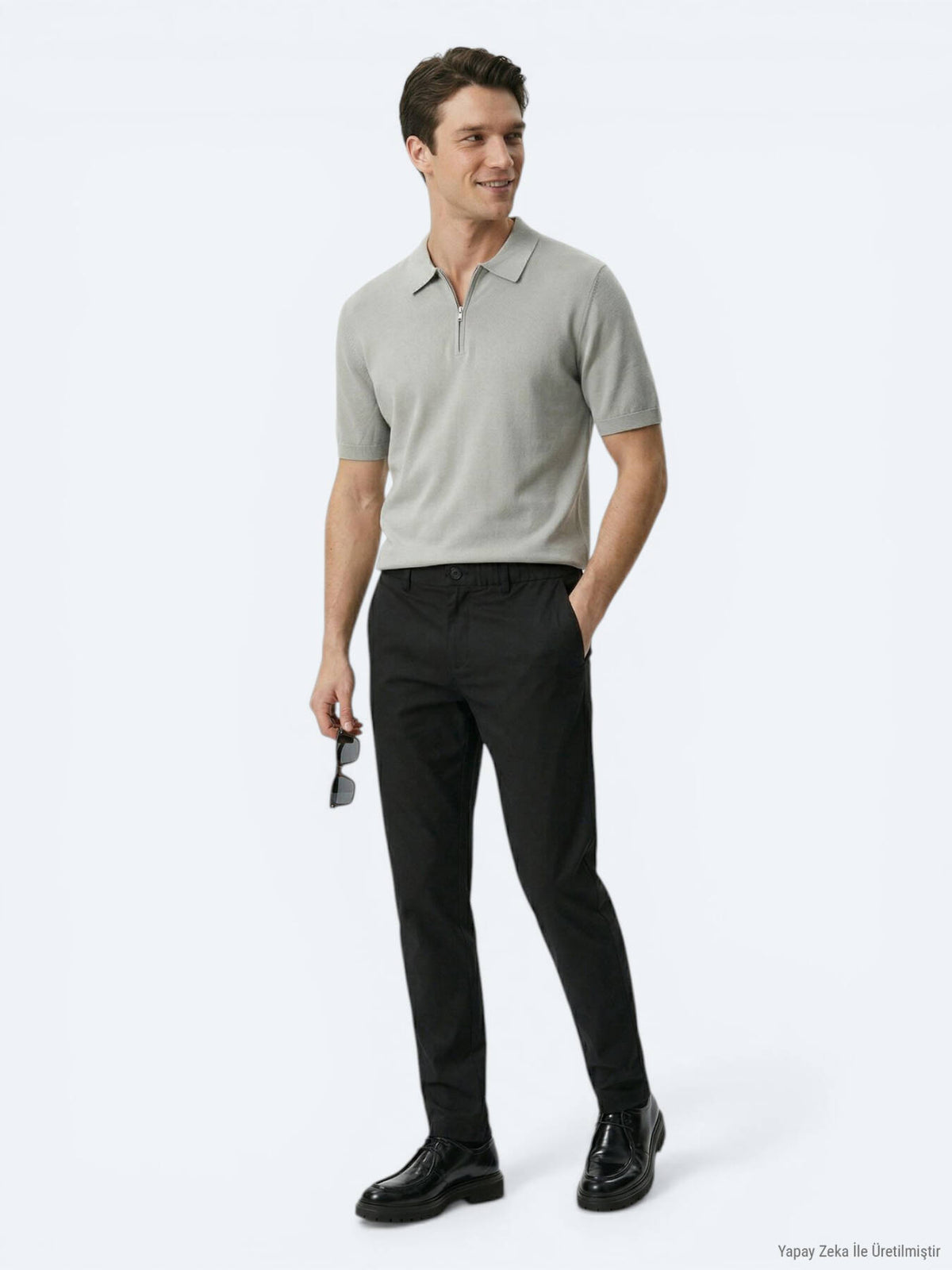 Siyah Dokuma Jogging Fit Casual Pamuk Karışımlı Pantolon