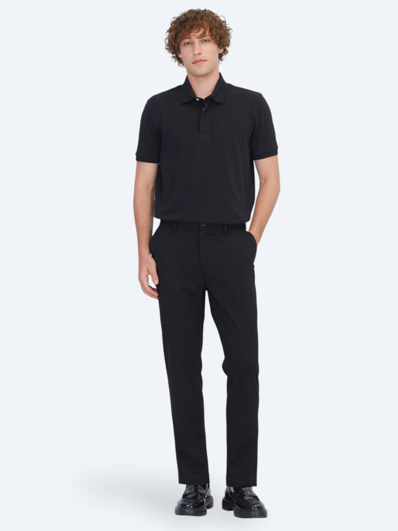 Siyah Dokuma Jogging Fit Casual Pantolon