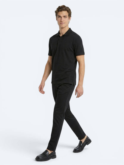 Siyah Düz %100 Pamuk T-shirt